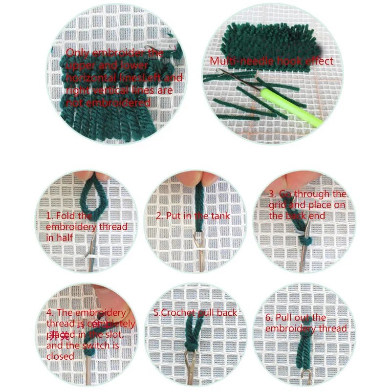 NUBECOM Cartoon Bear DIY Segment Embroidery Materials Latch Hook Carpet Embroidery Latch Hook Rug Kits doe het zelf Supplies