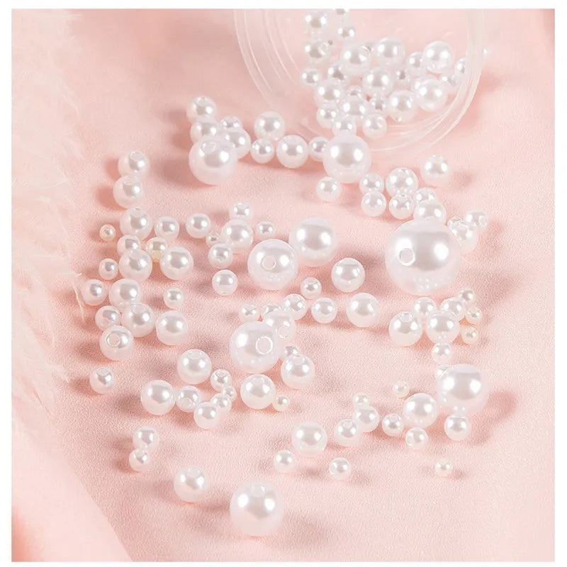 ABS Imitation Pearl Beads Loose Round Acrylic Beads To Needlework Handmade For Necklace Bracelets DIY Jewelry Components Making