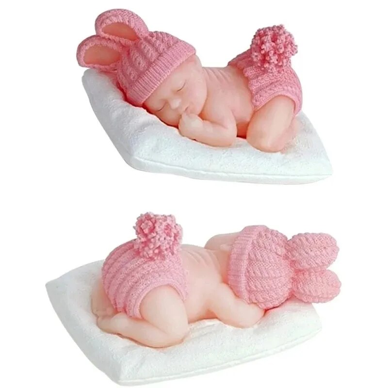 DIY Sleeping Baby Shower Candle Mould Silicone Plaster Resin Craft  Making Mold Handmade Soap Molds Tool Chocolate Fondant Mould
