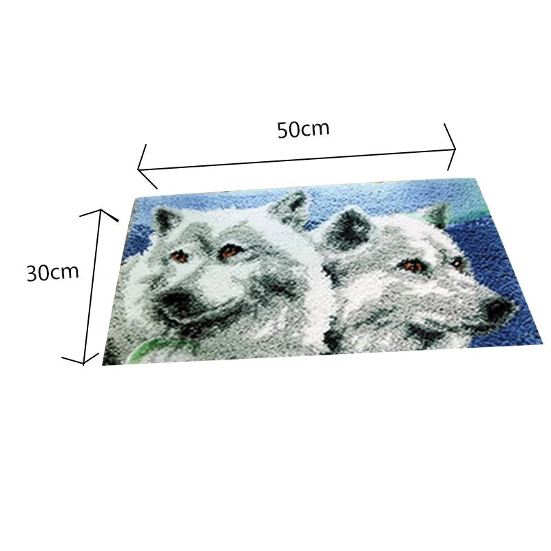 Carpet Segment Embroidery Material Latch-Hook-Kit Wolf  Pattern DIY Handcraft Carpet Embroidered Accessories rug do it yourself