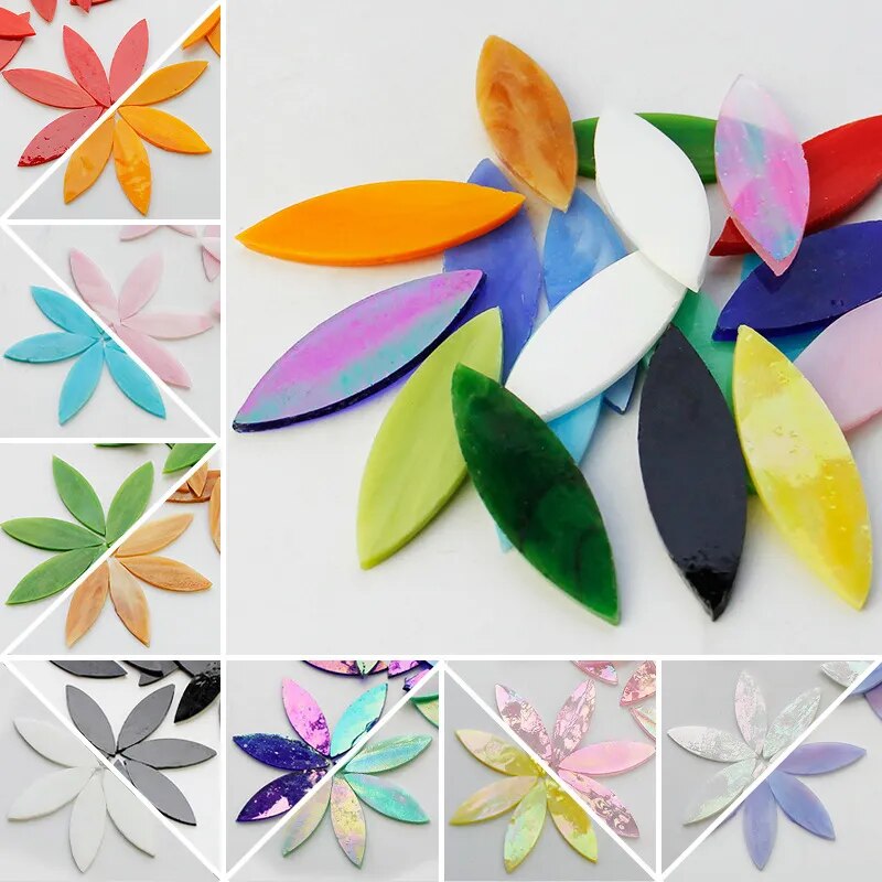 Color Leaf Shaped Mosaic Tiles Stained Glass