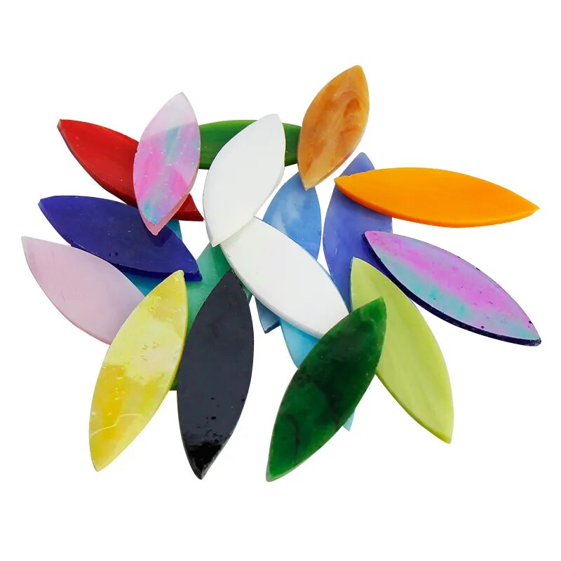 Color Leaf Shaped Mosaic Tiles Stained Glass