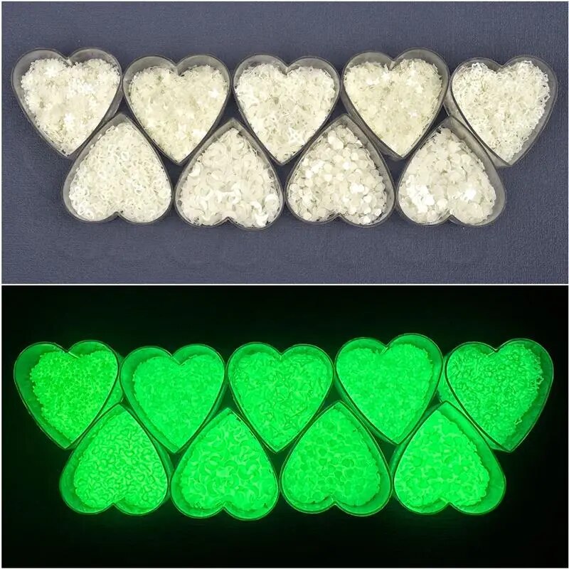 1000pcs/Lot 3mm Luminous Sequins Epoxy Resin Filling Moon Stars Glitters DIY Resin Silicone Mold Nail Art Jewelry Making Decor