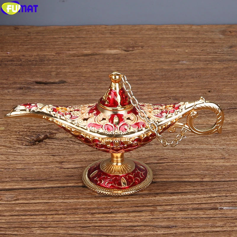 Aladdin Magic Decoration Miniature Figurines Wishing Lamp European Vintage Metal Decorations Crafts Desktop Decor Accessories