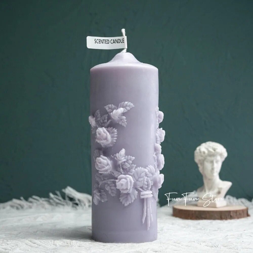 Rose Bouquet Scented Candle Silicone Mold DIY Handmade Handicrafts Candle Making Plaster Soap Mould Home Decoration Tools